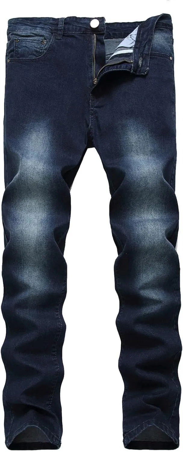 Men's Jeans Comfort Stretch Denim Straight Leg Relaxed Fit Jeans Year