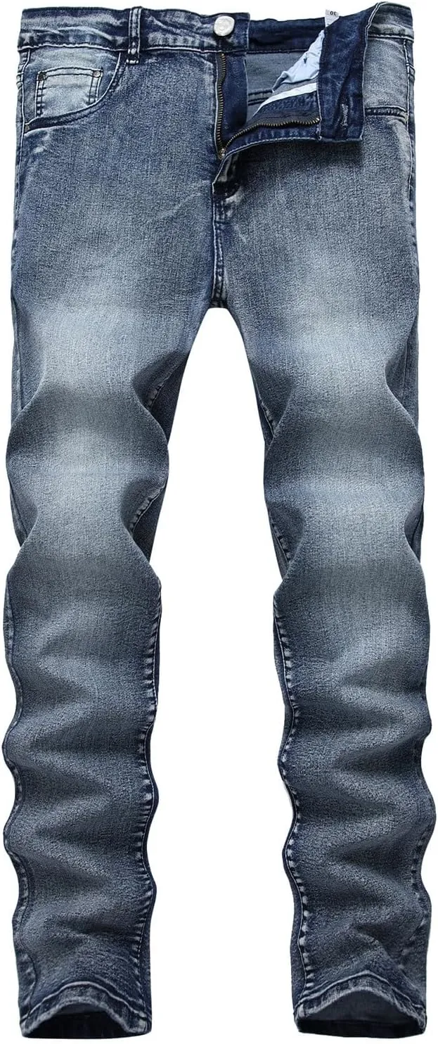 Men's Jeans Comfort Stretch Denim Straight Leg Relaxed Fit Jeans Year