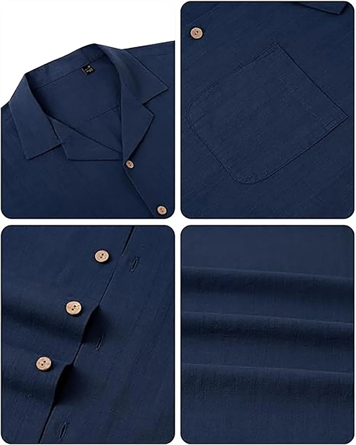 Mens Linen Shirts Short Sleeve Button Down Shirts Cotton Summer Beach Cuban Shirts Long Sleeve Undershirts for Men Shirt