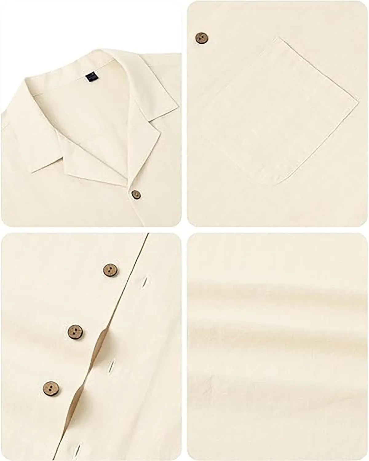 Mens Linen Shirts Short Sleeve Button Down Shirts Cotton Summer Beach Cuban Shirts Long Sleeve Undershirts for Men Shirt