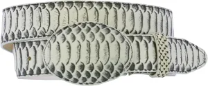 Mens Natural Snake Python Print Leather Cowboy Belt Rodeo Buckle