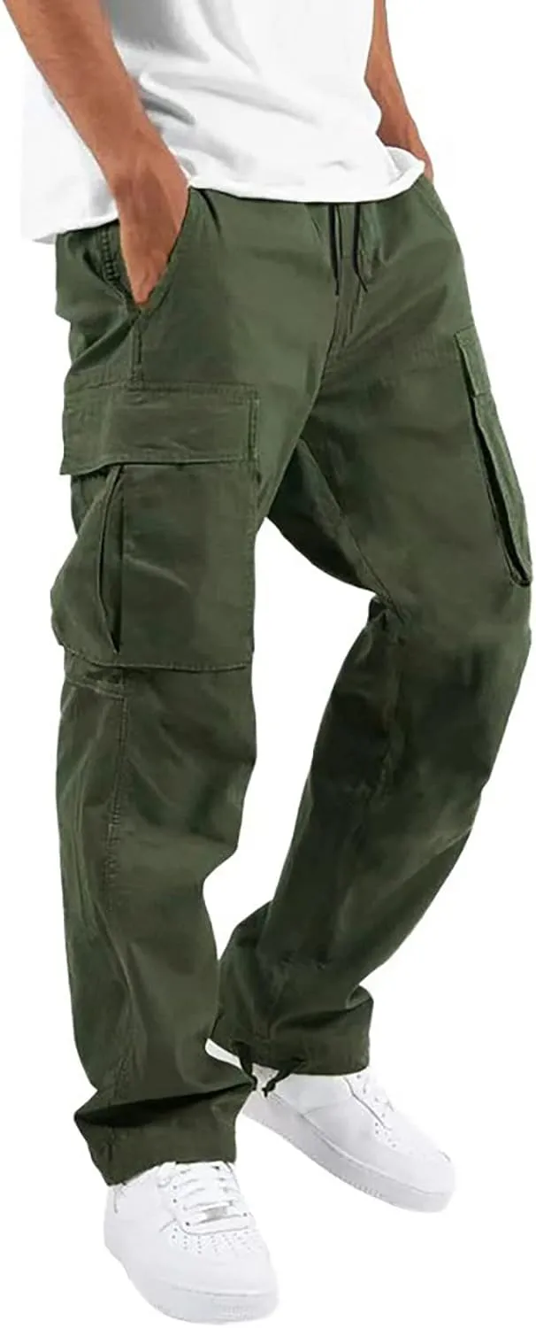 Mens Pants Stocking Sock Winter High Street Fashion Leisure Loose Sports Running Solid Color Lace Up Pants Sweater