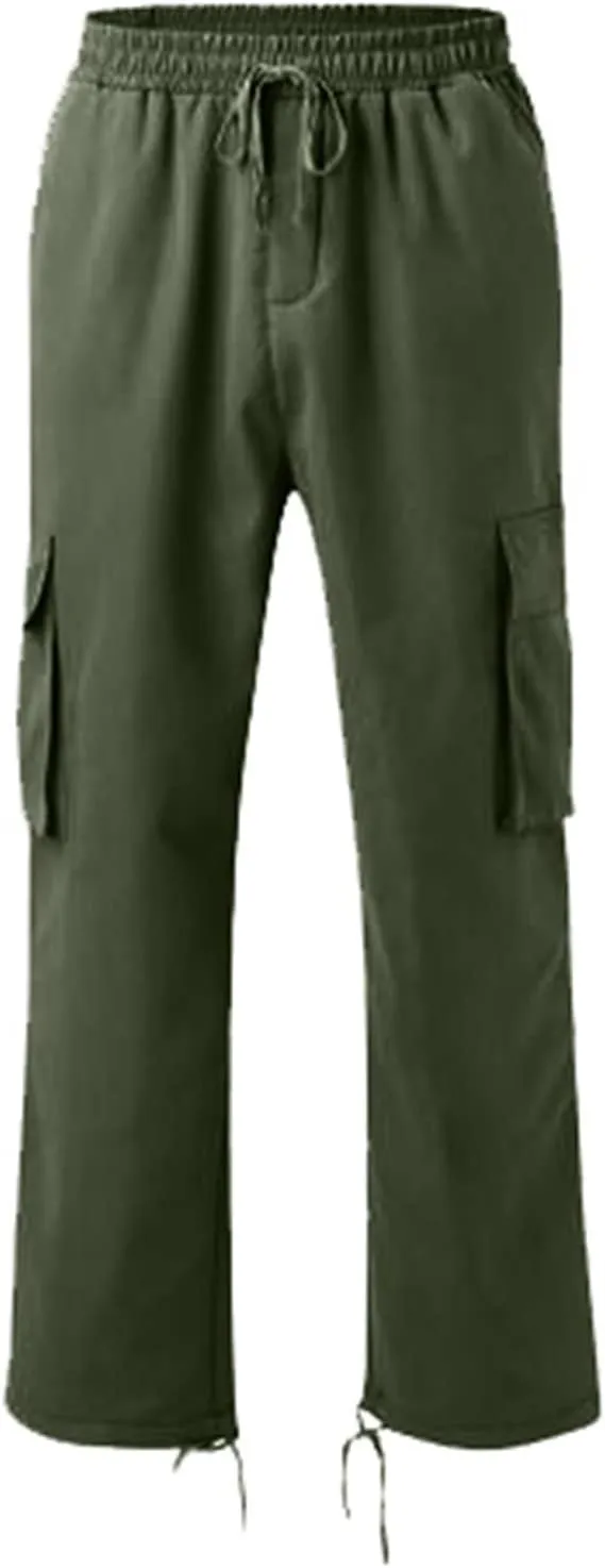 Mens Pants Stocking Sock Winter High Street Fashion Leisure Loose Sports Running Solid Color Lace Up Pants Sweater