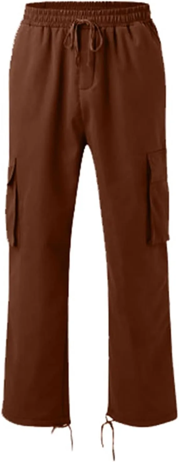 Mens Pants Stocking Sock Winter High Street Fashion Leisure Loose Sports Running Solid Color Lace Up Pants Sweater