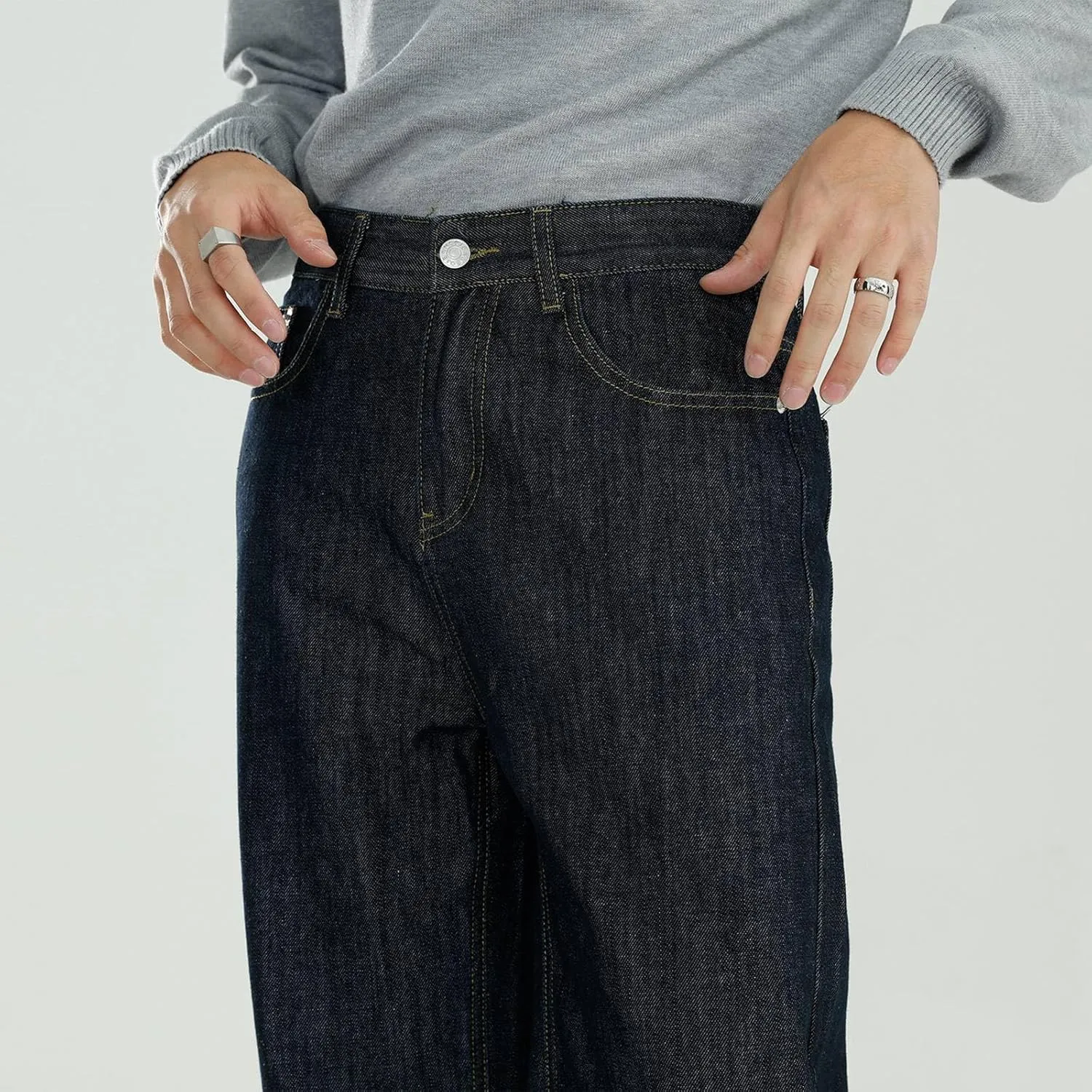 Men's Relaxed Fit Jeans Straight Leg Stretch Comfort Denim Jeans for Men Moccasins