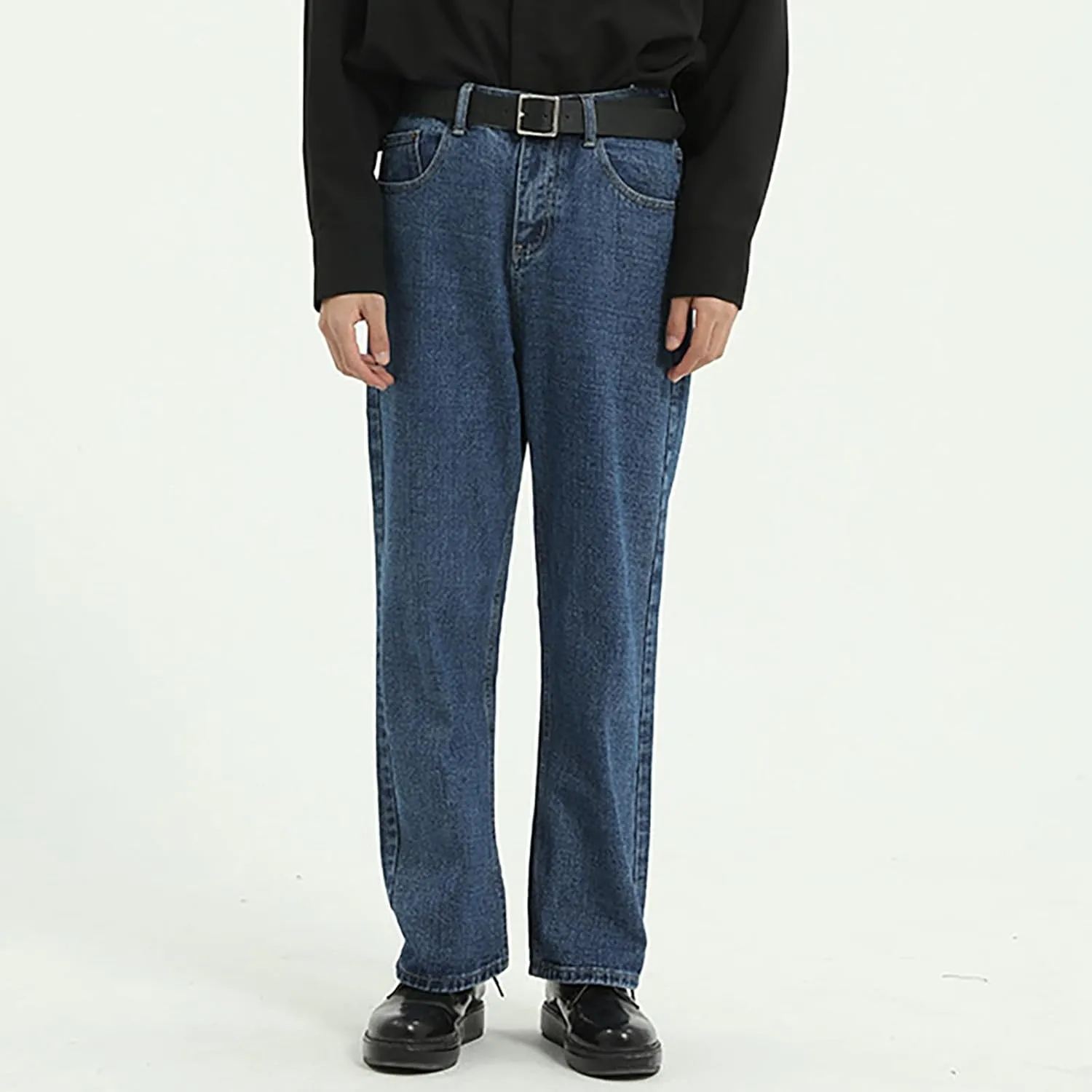 Men's Relaxed Fit Jeans Straight Leg Stretch Comfort Denim Jeans for Men Moccasins