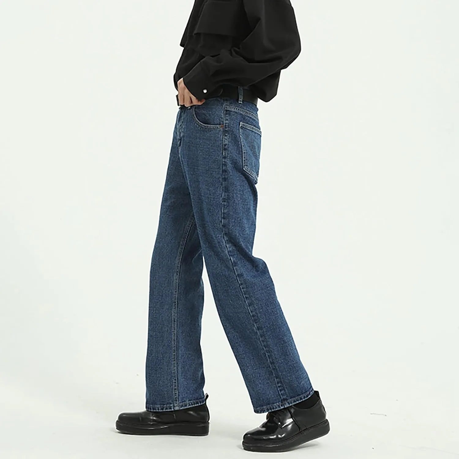 Men's Relaxed Fit Jeans Straight Leg Stretch Comfort Denim Jeans for Men Moccasins