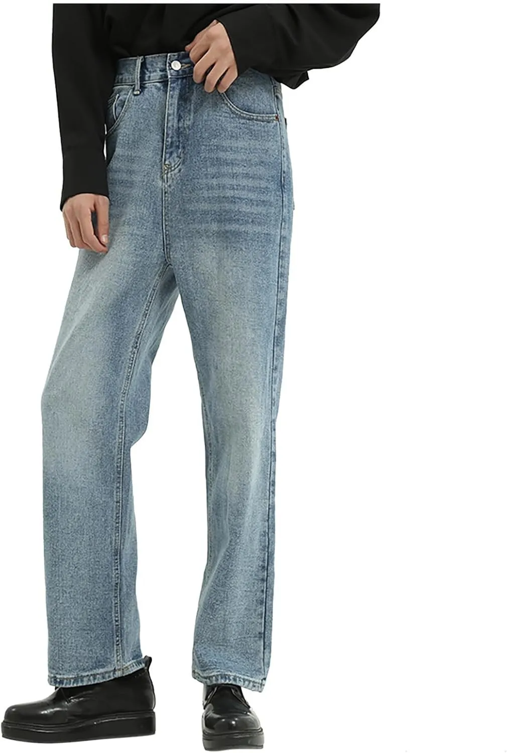 Men's Relaxed Fit Jeans Straight Leg Stretch Comfort Denim Jeans for Men Moccasins