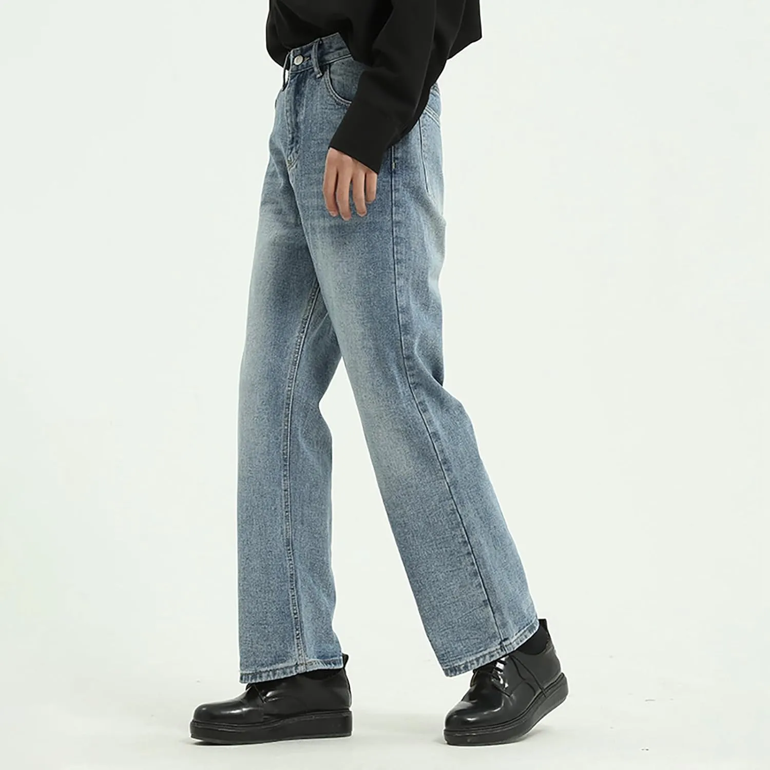 Men's Relaxed Fit Jeans Straight Leg Stretch Comfort Denim Jeans for Men Moccasins