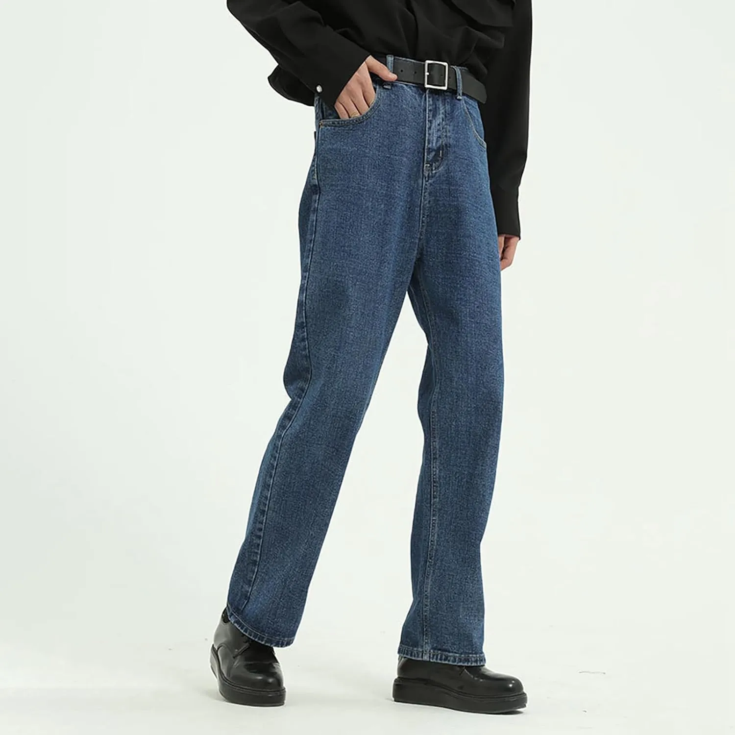 Men's Relaxed Fit Jeans Straight Leg Stretch Comfort Denim Jeans for Men Moccasins