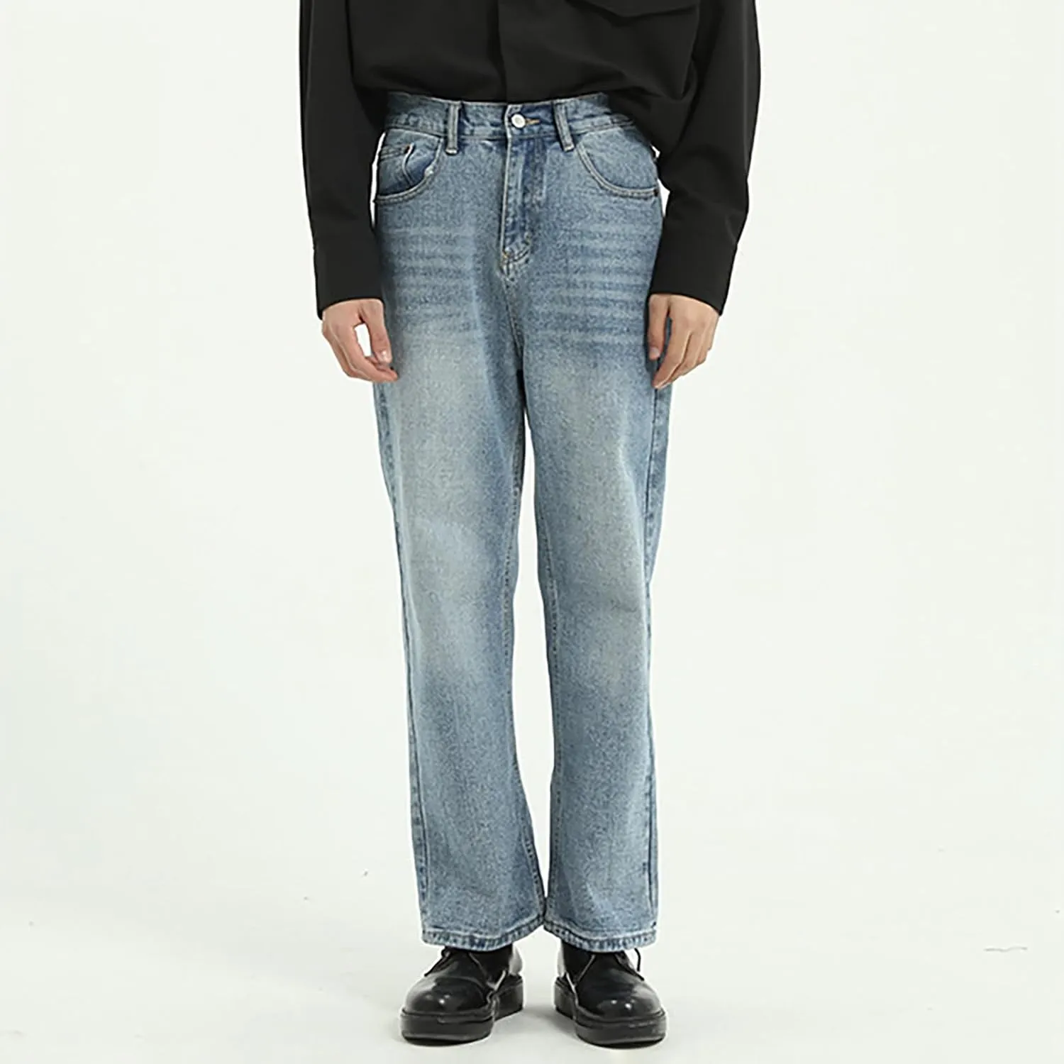 Men's Relaxed Fit Jeans Straight Leg Stretch Comfort Denim Jeans for Men Moccasins