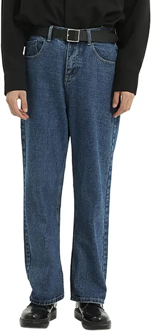 Men's Relaxed Fit Jeans Straight Leg Stretch Comfort Denim Jeans for Men Moccasins