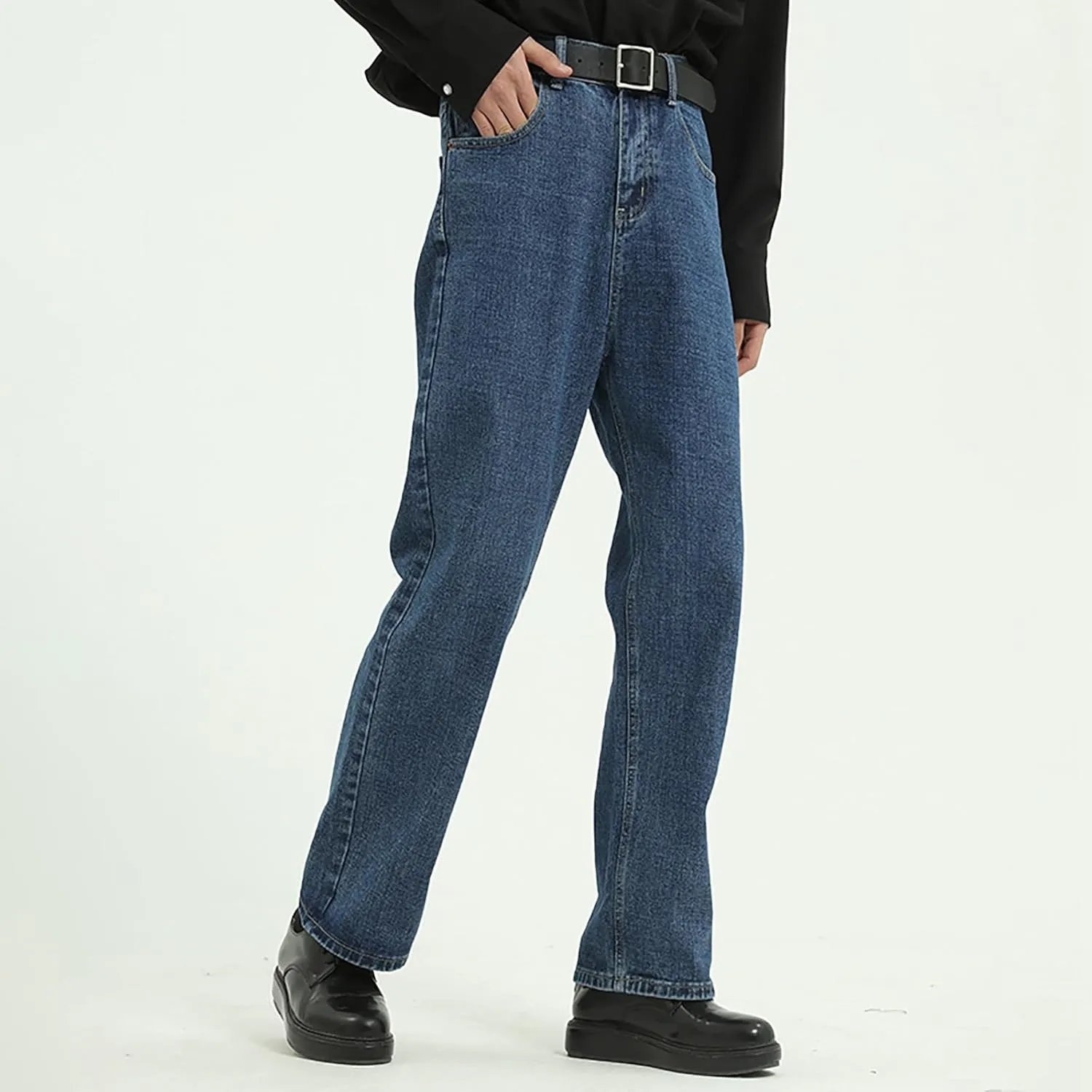Men's Relaxed Fit Jeans Straight Leg Stretch Comfort Denim Jeans for Men Moccasins