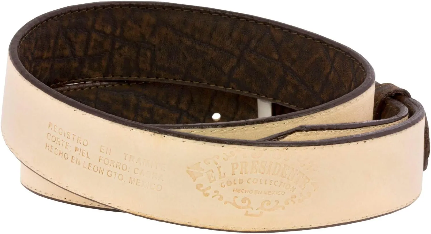 Mens Rustic Brown Elephant Print Leather Cowboy Belt Silver Tone Buckle Cinto