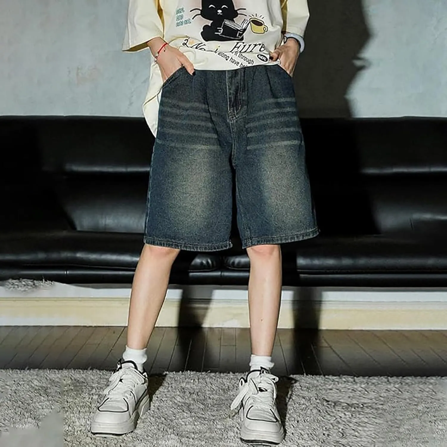 Men's Shorts Baggy Short Jeans Boys Baggy Jeans Boys Jorts Baggy Fit Jeans Shorts Shorts Street Dance Outdoor Shorts Men