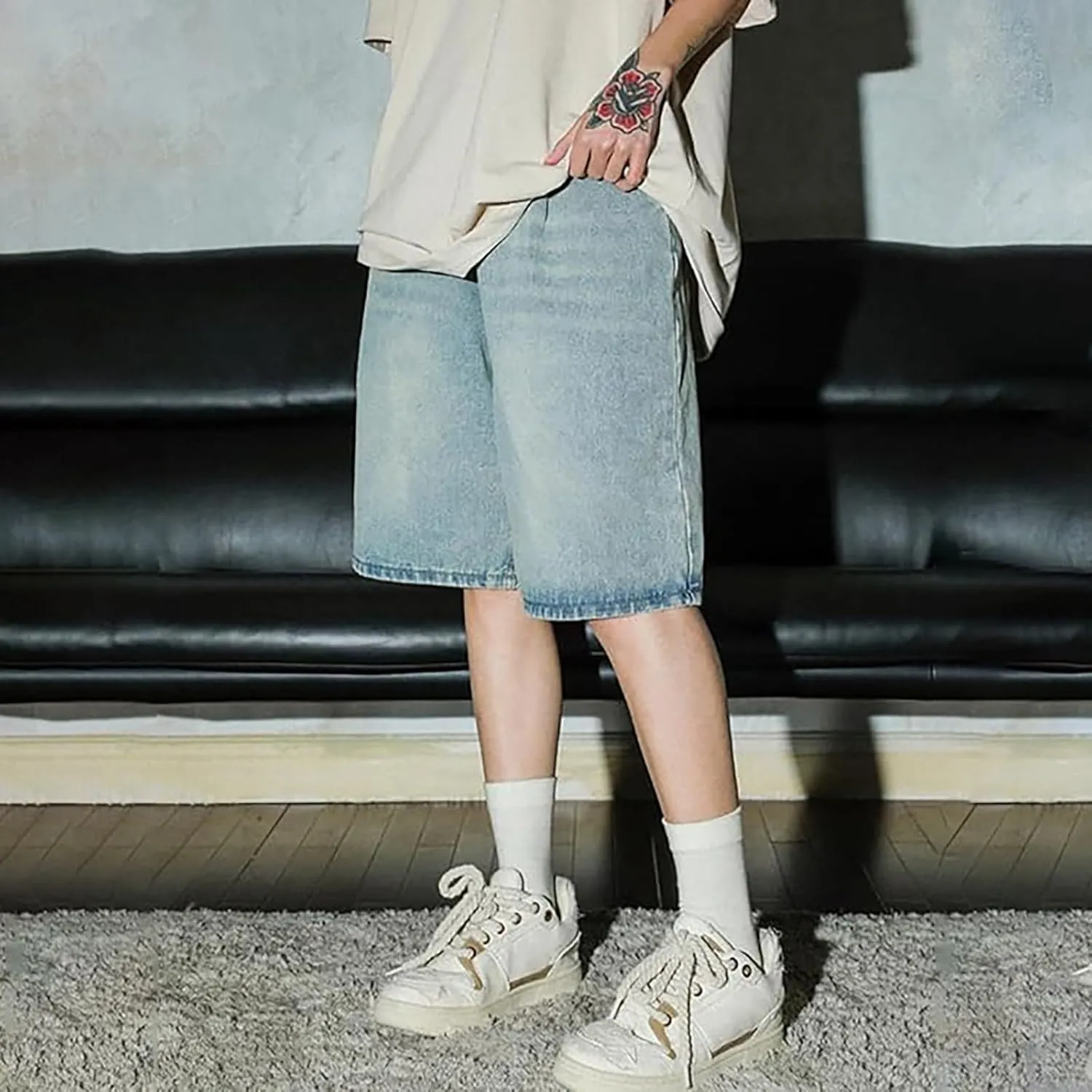 Men's Shorts Baggy Short Jeans Boys Baggy Jeans Boys Jorts Baggy Fit Jeans Shorts Shorts Street Dance Outdoor Shorts Men