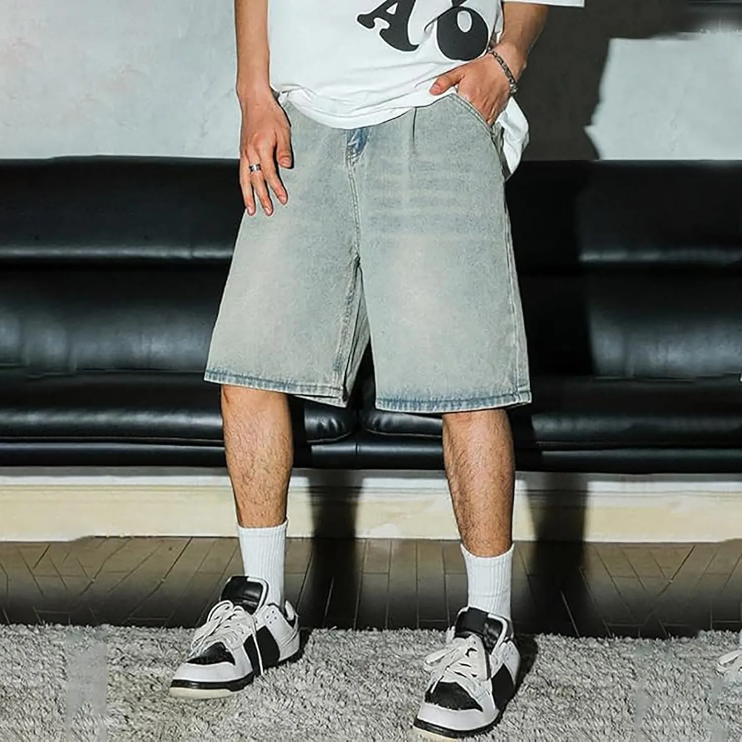 Men's Shorts Baggy Short Jeans Boys Baggy Jeans Boys Jorts Baggy Fit Jeans Shorts Shorts Street Dance Outdoor Shorts Men