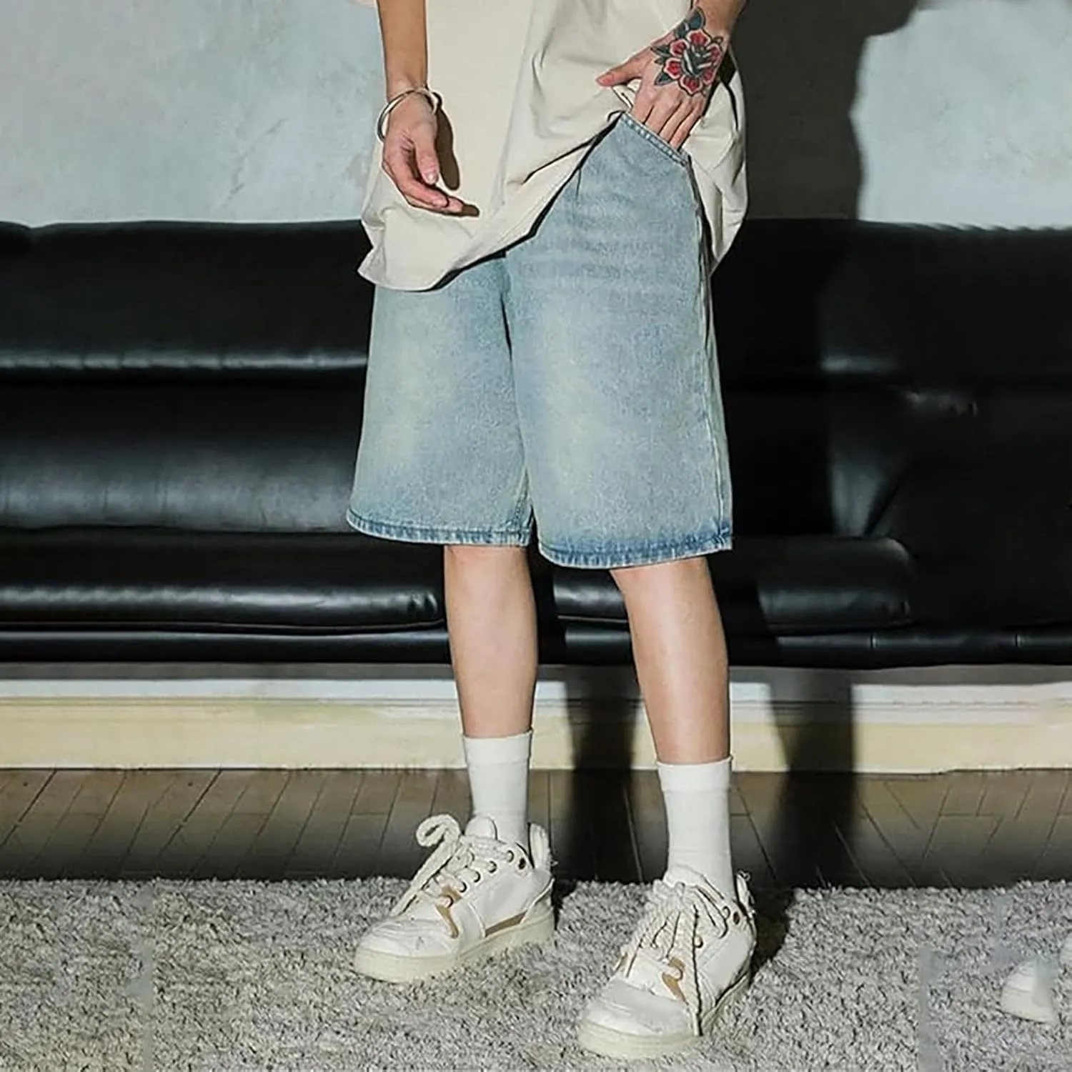 Men's Shorts Baggy Short Jeans Boys Baggy Jeans Boys Jorts Baggy Fit Jeans Shorts Shorts Street Dance Outdoor Shorts Men
