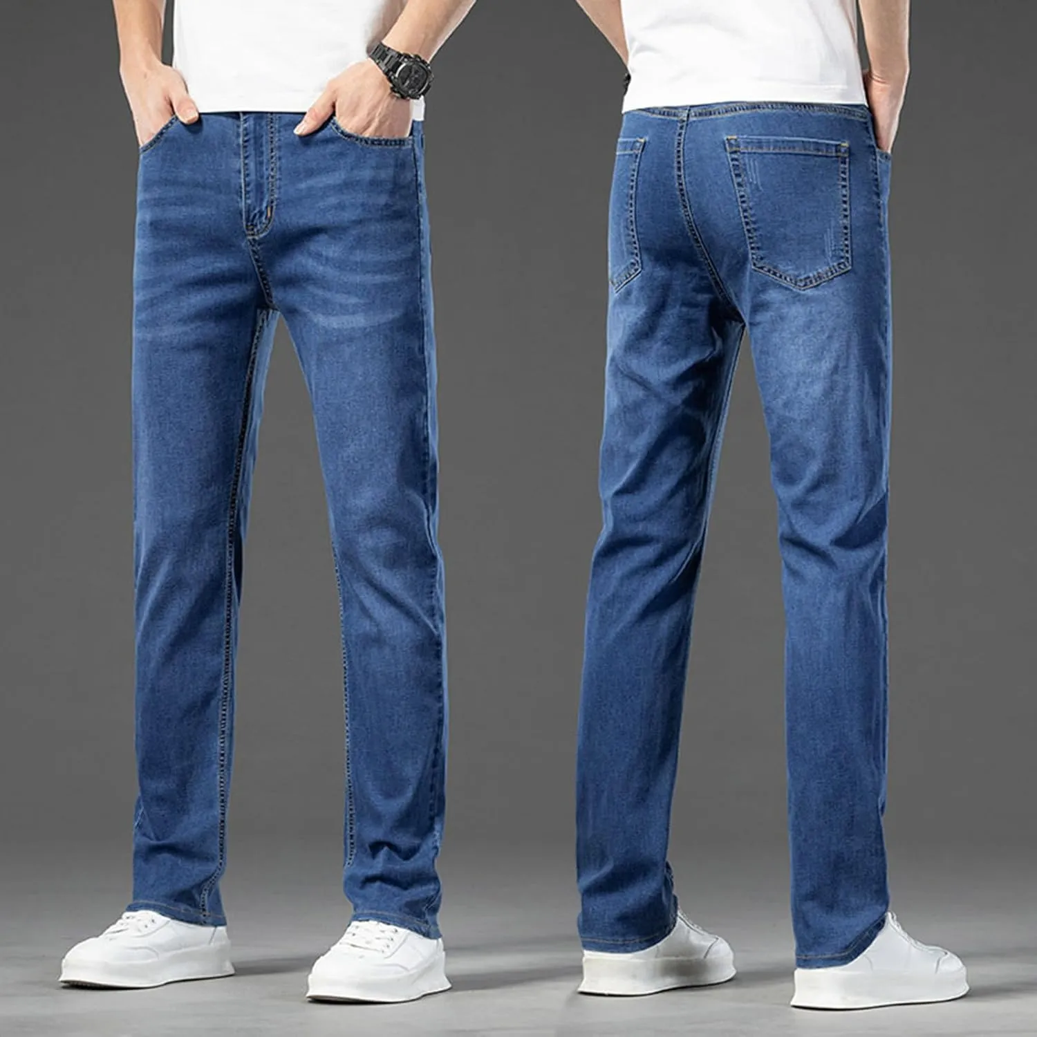 Men's Summer Fashion Slim Jeans Straight Leg Casual Style Pants Men's Clothing E Dark Mens Bikini Underwear