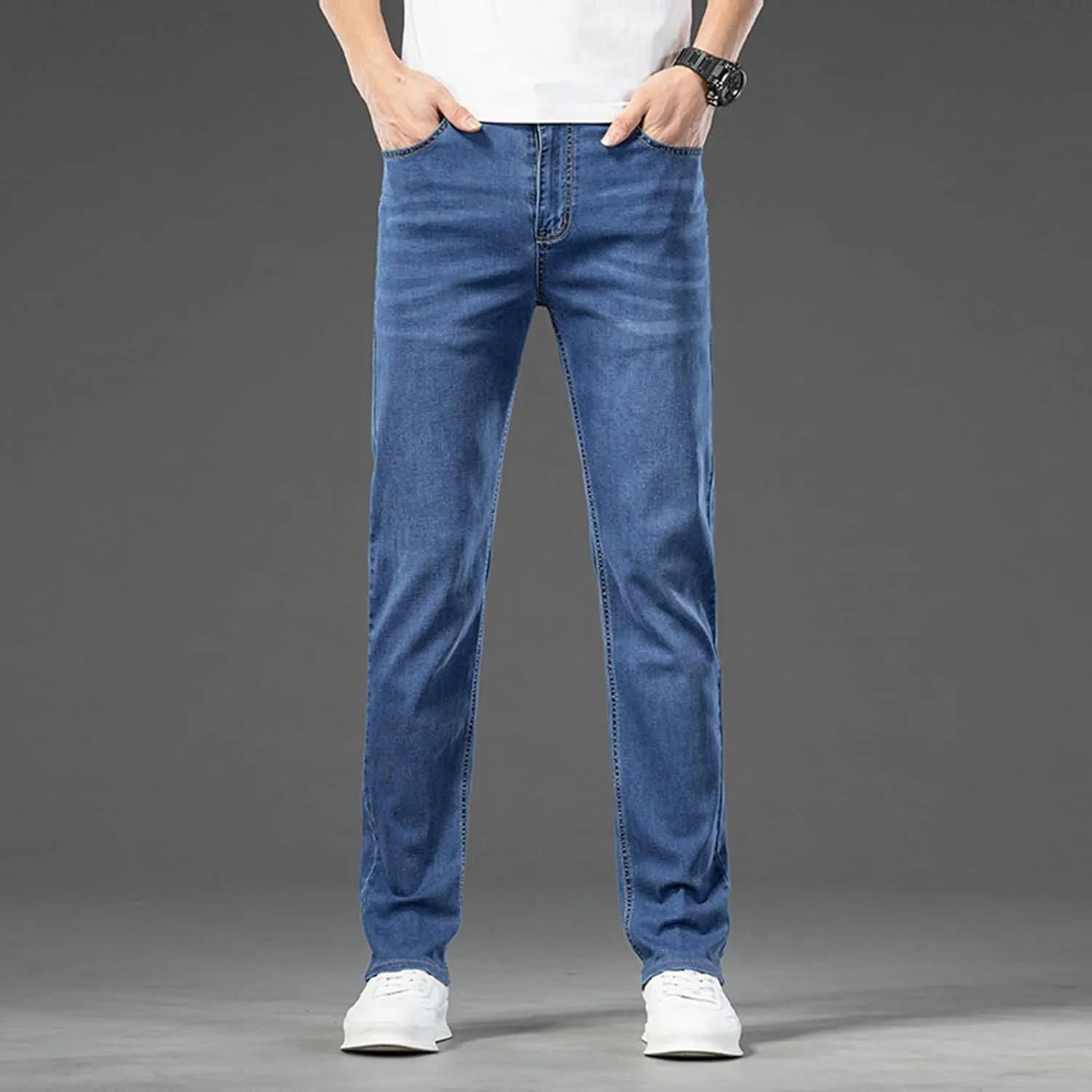 Men's Summer Fashion Slim Jeans Straight Leg Casual Style Pants Men's Clothing E Dark Mens Bikini Underwear