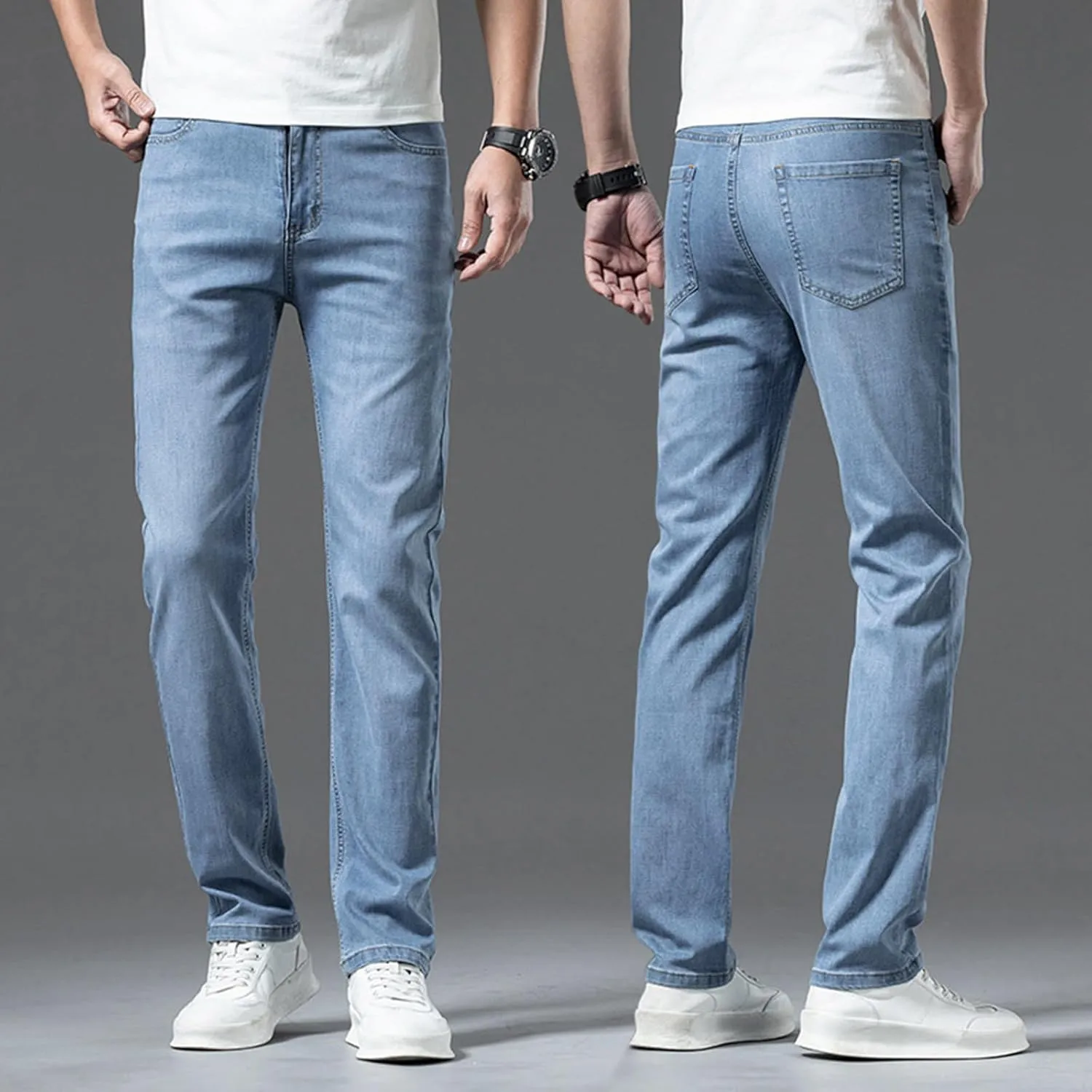 Men's Summer Fashion Slim Jeans Straight Leg Casual Style Pants Men's Clothing E Dark Mens Bikini Underwear
