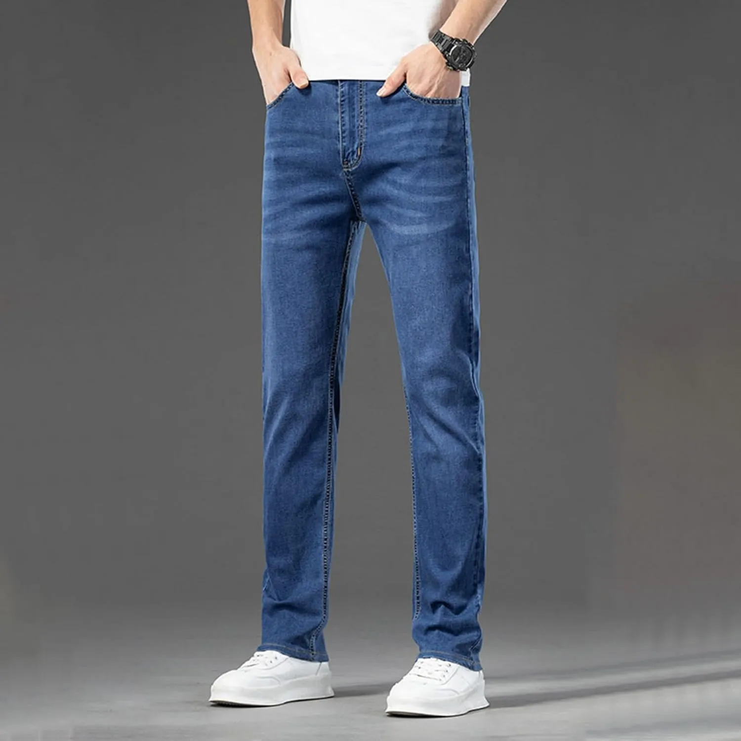 Men's Summer Fashion Slim Jeans Straight Leg Casual Style Pants Men's Clothing E Dark Mens Bikini Underwear