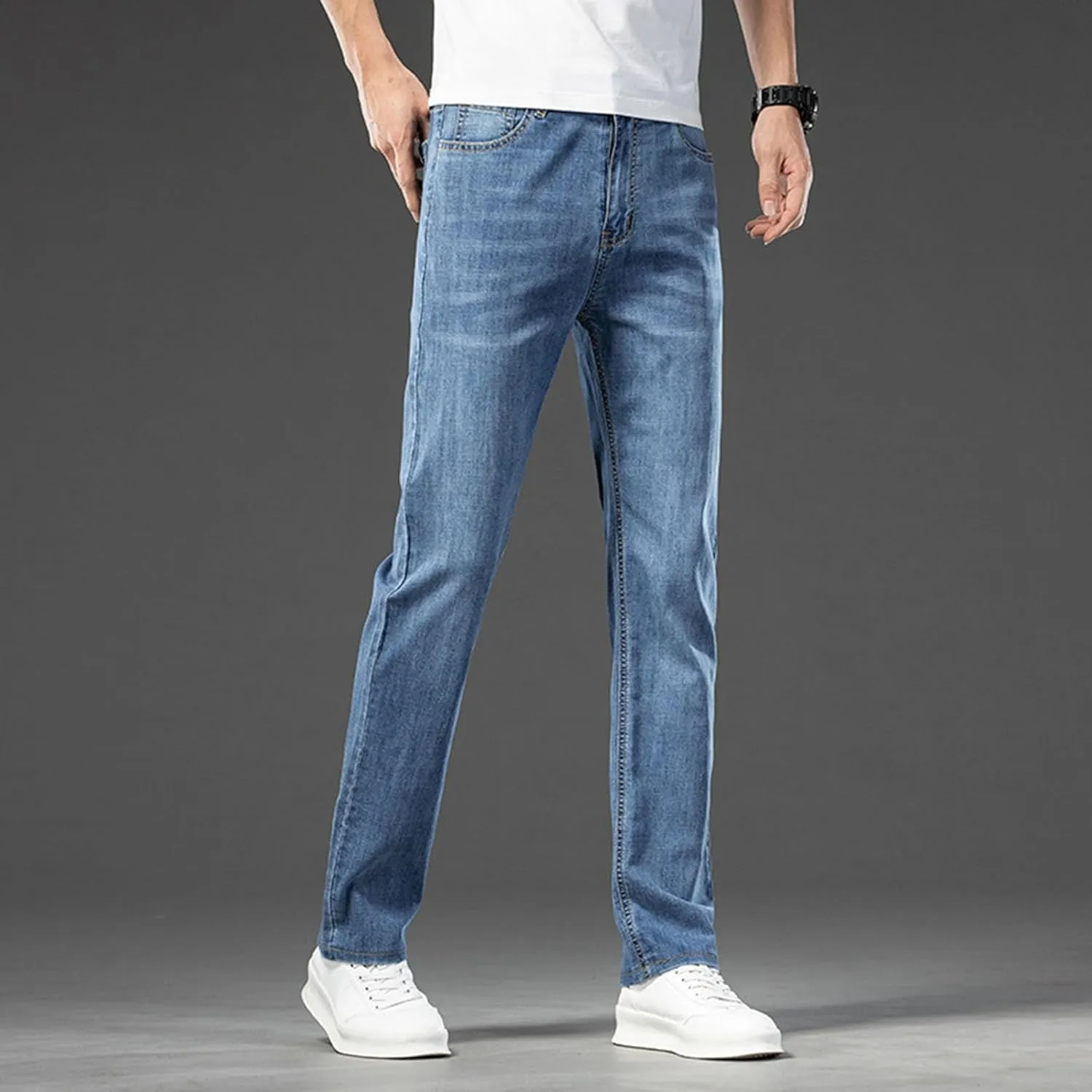 Men's Summer Fashion Slim Jeans Straight Leg Casual Style Pants Men's Clothing E Dark Mens Bikini Underwear