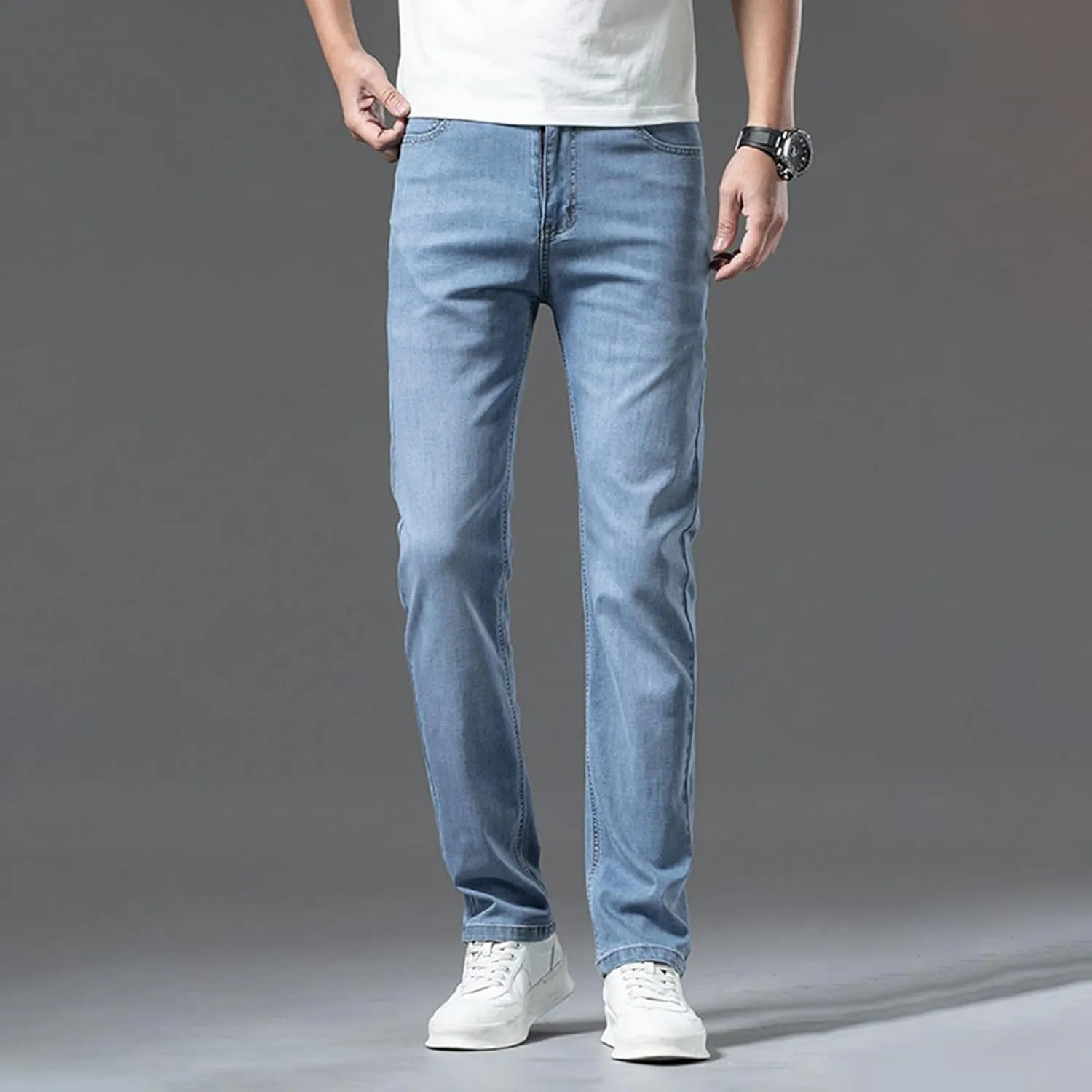 Men's Summer Fashion Slim Jeans Straight Leg Casual Style Pants Men's Clothing E Dark Mens Bikini Underwear