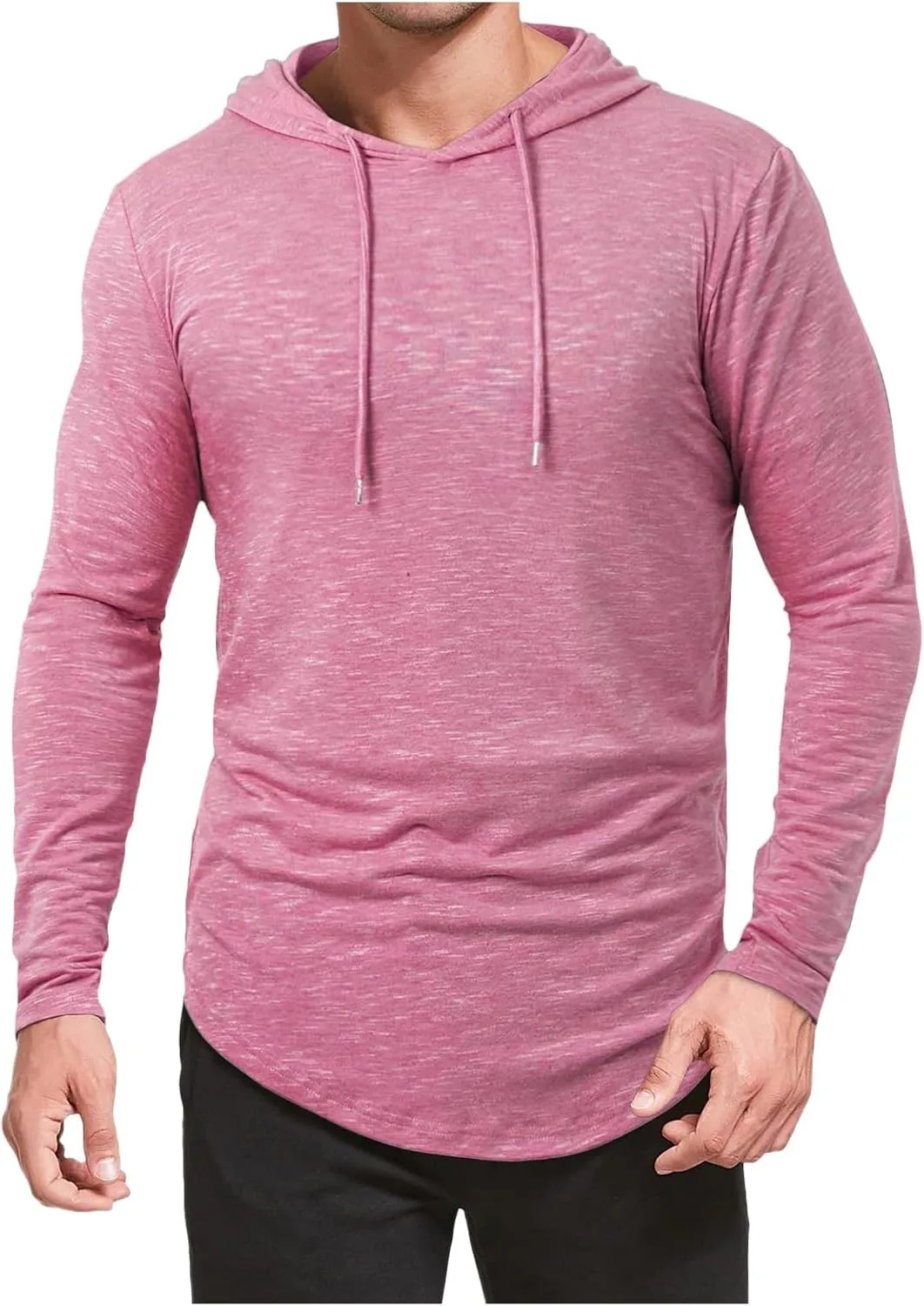 Men's Summer Shirts Long Sleeve Hat Elastic Rope Blouse Solid Color Comfy Leisure Style Sport Pants Fresh Trendy Tee
