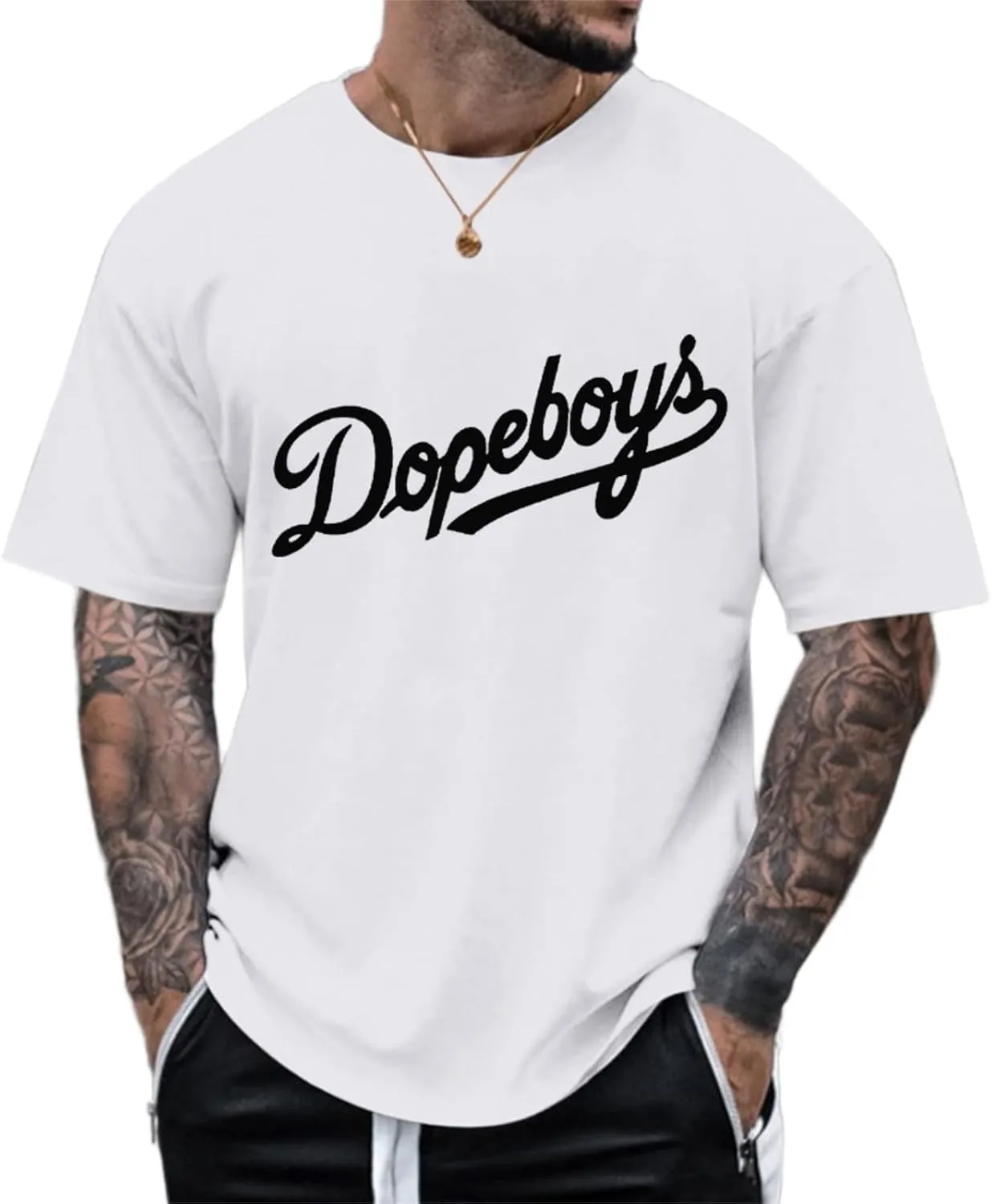 Men's Summer Shirts Short Sleeve Letter Crew Neck Comfortable Soft Fit Sport Pants Fresh Trendy T-Shirts