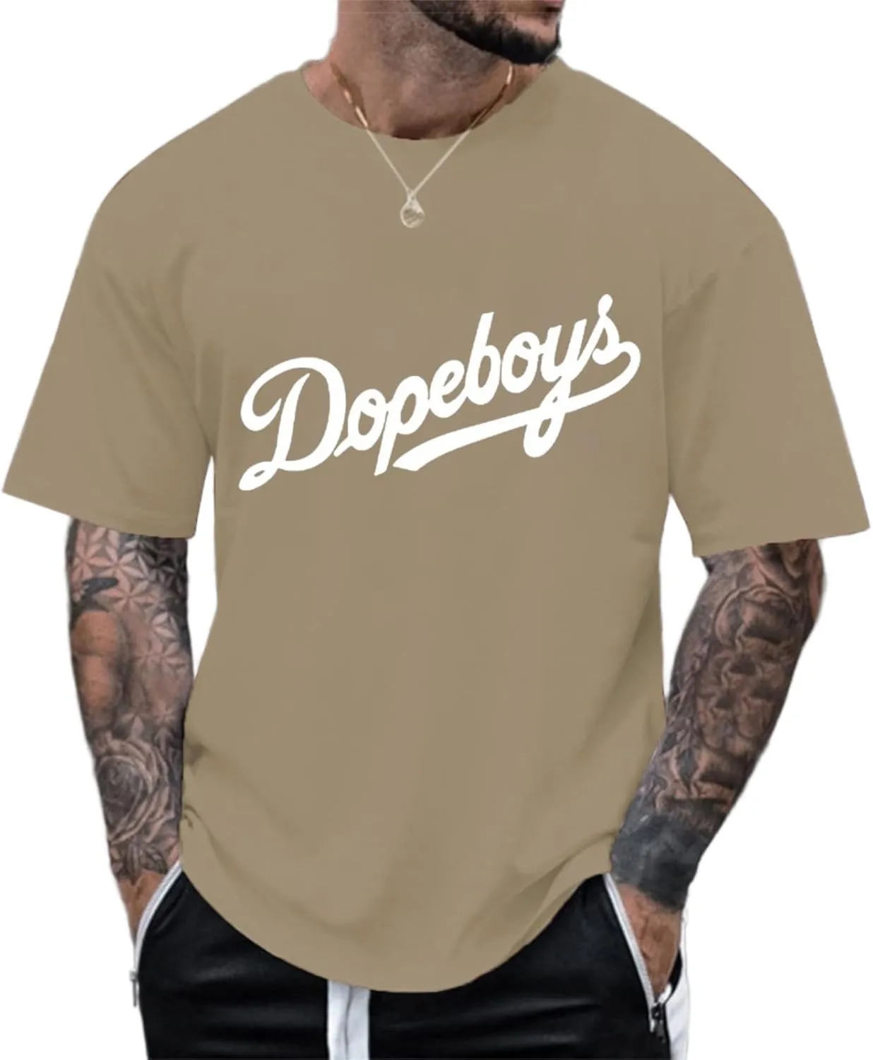 Men's Summer Shirts Short Sleeve Letter Crew Neck Comfortable Soft Fit Sport Pants Fresh Trendy T-Shirts