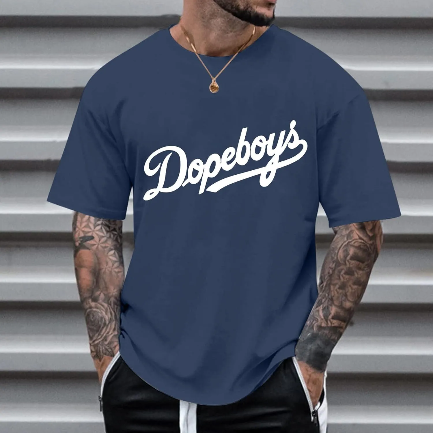 Men's Summer Shirts Short Sleeve Letter Crew Neck Comfortable Soft Fit Sport Pants Fresh Trendy T-Shirts