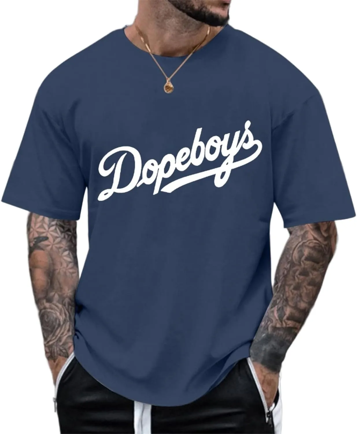 Men's Summer Shirts Short Sleeve Letter Crew Neck Comfortable Soft Fit Sport Pants Fresh Trendy T-Shirts
