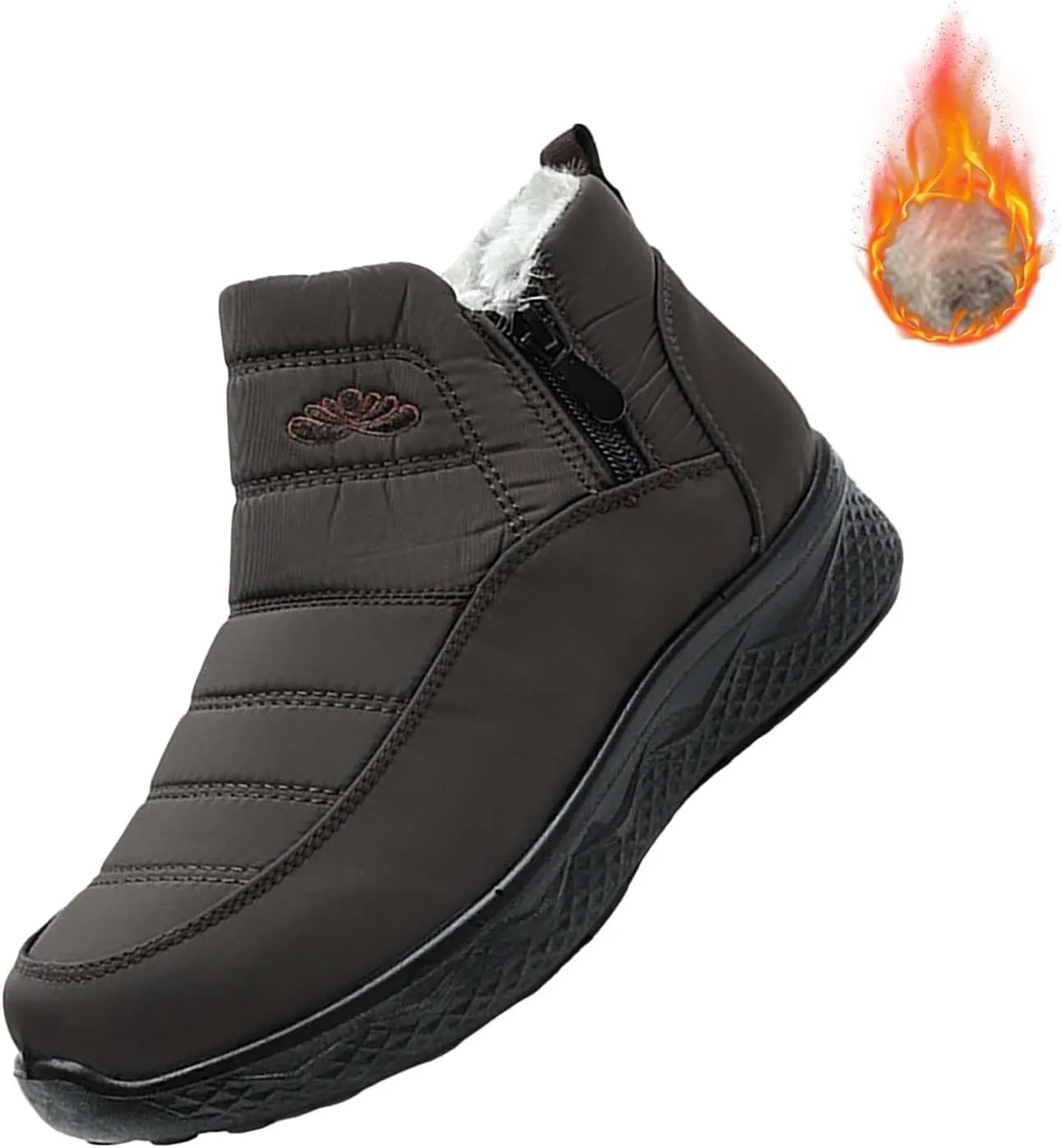 Mens Winter Boots Knee High Fur Lined Slip-Ons Women's Snow Boots Warm Non Slip Walking Shoes for Women Fashion High Top Boots Big and Tall Winter Booties