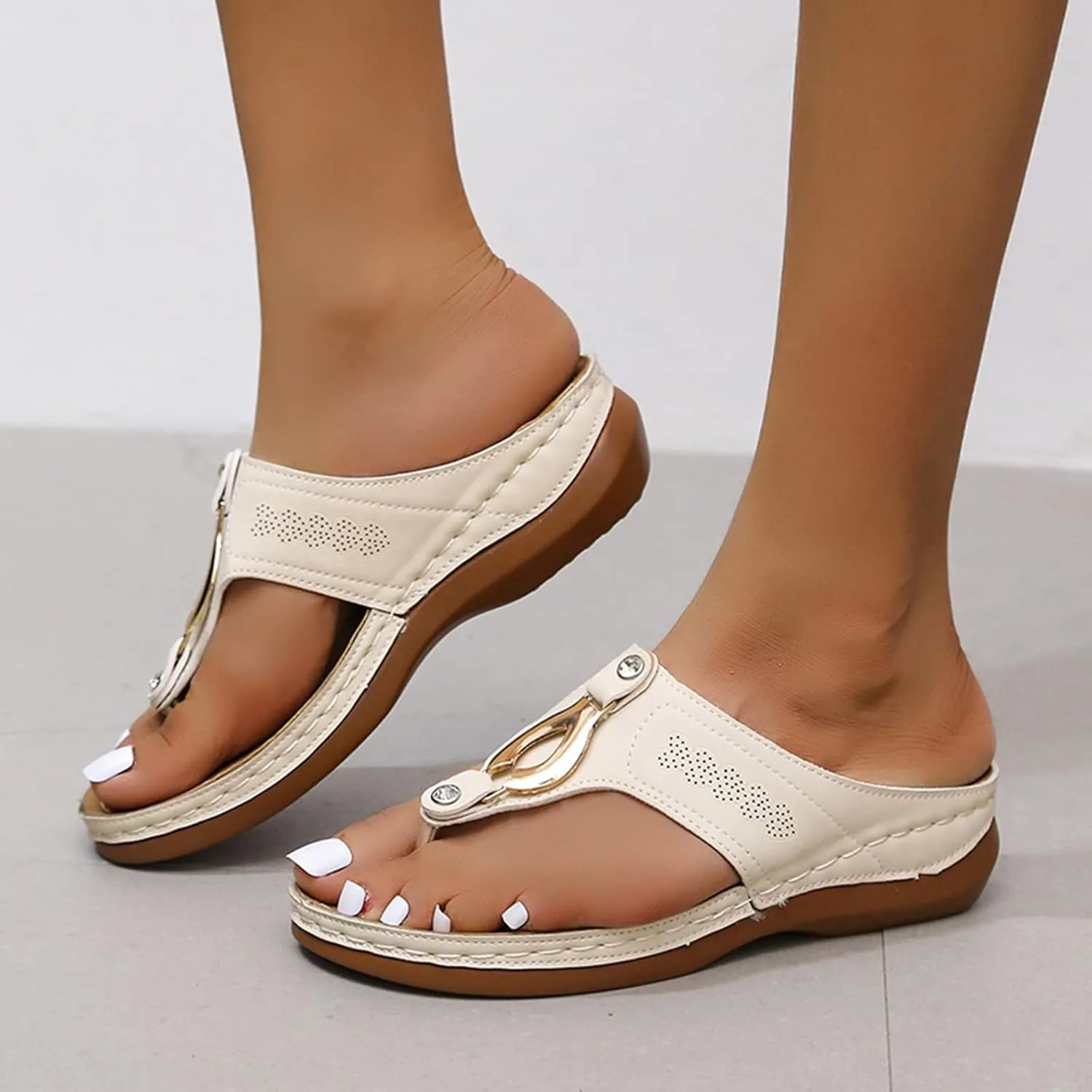 Orthopedic Flip Flops for Women with Arch Support Recovery Sandals Slip On Shoes Comfortable Walking Shoes Summer Beach Casual Yoga Mat Thong Sandals