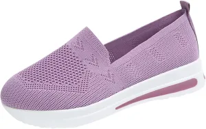 Orthopedic Shoes for Women Slip on Sneakers Comfort Non Slip Work Sneakers Woven Arch Support Breathable Walking Shoes