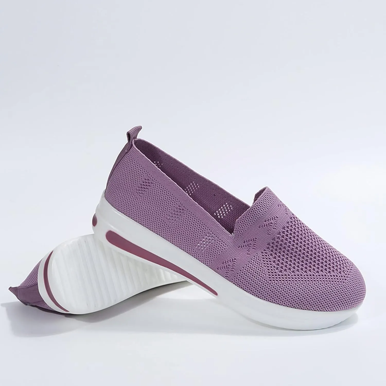 Orthopedic Shoes for Women Slip on Sneakers Comfort Non Slip Work Sneakers Woven Arch Support Breathable Walking Shoes