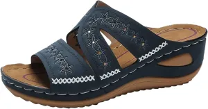 Orthotic Sandals for Women with Arch Support Flip Flops Beach Slides Women Wedge Sandals Comfortable Closed Toe Wide Orthopedic Sandals for Women
