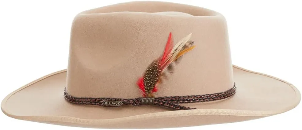 Outback Trading Company 1112 Unisex Dove Creek UPF 50 Water-Resistant Satin-Lined Western-Style Wool Hat