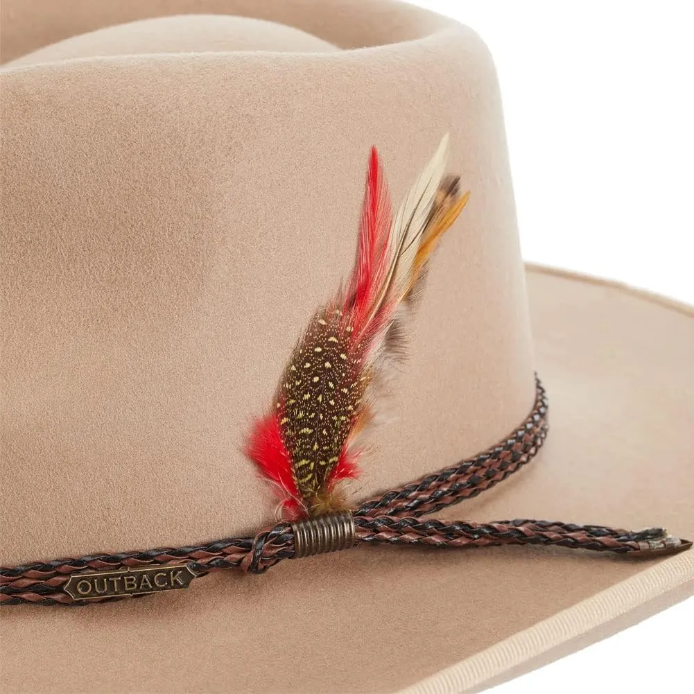 Outback Trading Company 1112 Unisex Dove Creek UPF 50 Water-Resistant Satin-Lined Western-Style Wool Hat