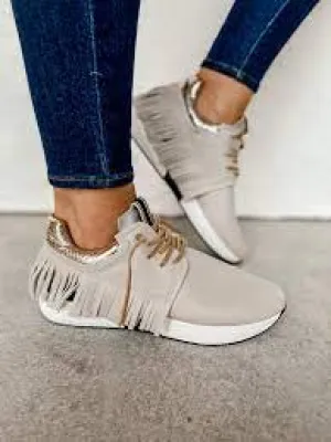 PEPA WOMENS BONE FRINGE SNEAKER