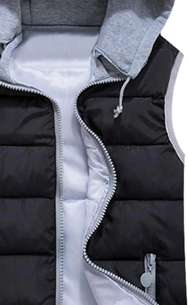 Puffer Vest Women with Hood Quilted Vest Lightweight Zip Up Padded Down Vests Sleeveless Winter Puffer Jacket Gilet Outerwear