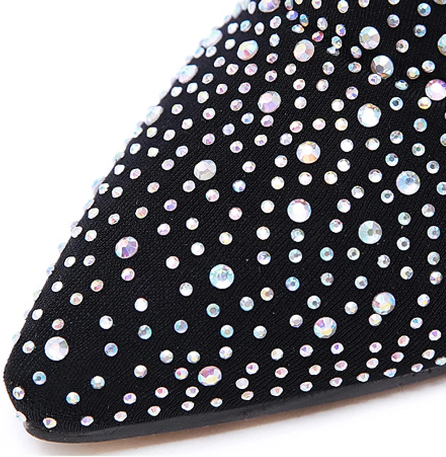 Sparkly Rhinestones Boots for Women 2022 Sexy Pointed Toe Stiletto High Heels over the Knee Boots Stretch Comfy Thigh High Boots Casual Shoes