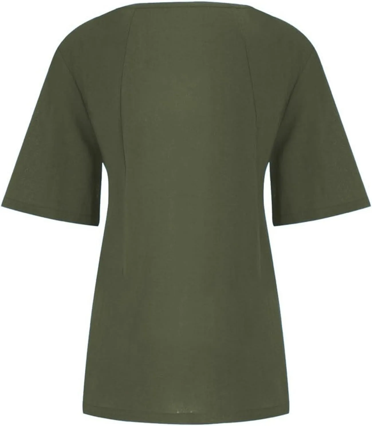 Summer Linen Shirt Women's - Floral Stitch Detail & Button Closure, Relaxed Fit Casual Tee, Moisture-Wicking