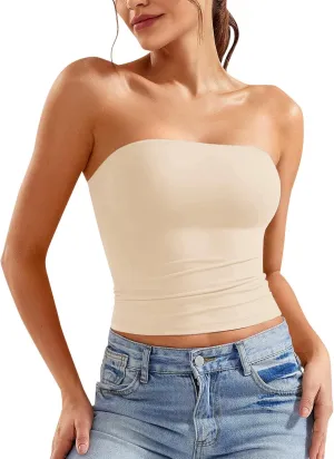 Tube Top for Women Strapless Sleeveless Crop Tops Going Out Party Y2K Bandeau Shirts 2025 Summer Clothes