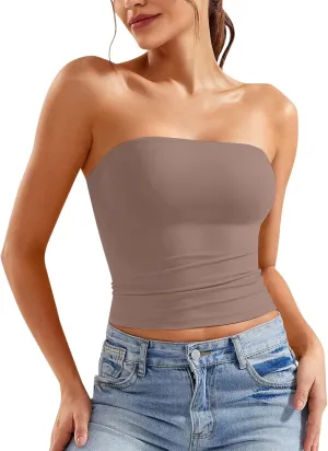 Tube Top for Women Strapless Sleeveless Crop Tops Going Out Party Y2K Bandeau Shirts 2025 Summer Clothes