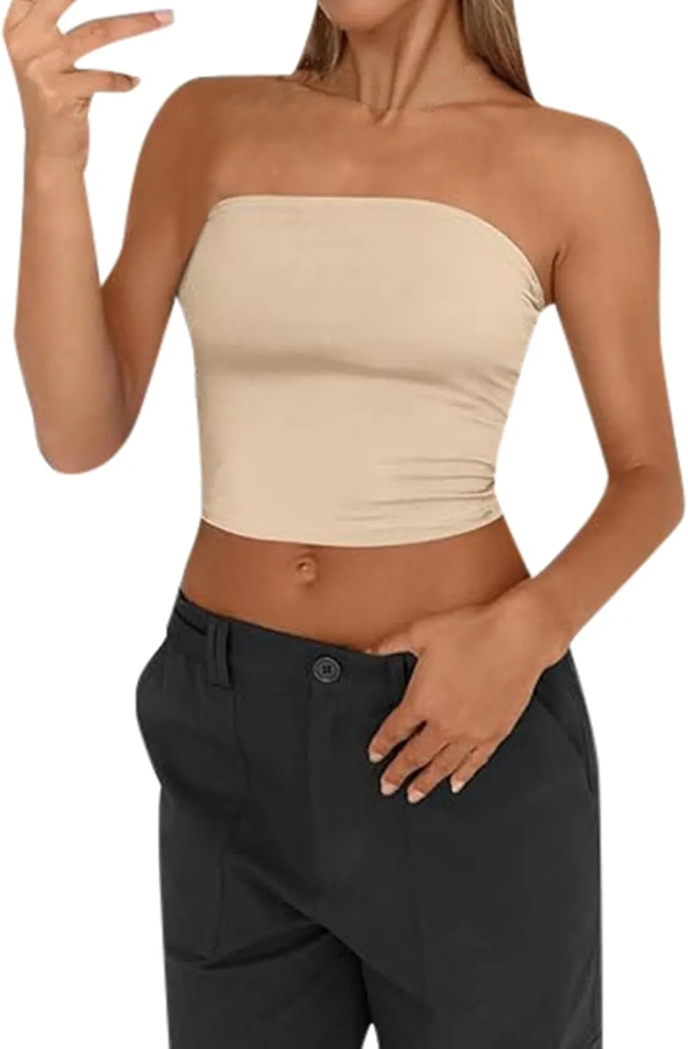 Tube Top for Women Strapless Sleeveless Crop Tops Going Out Party Y2K Bandeau Shirts 2025 Summer Clothes
