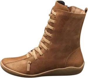 Waterproof Boots for Women Hiking Boots Women Round Toe Flat Lace up Mid Calf Hiking Boots for Women Comfortable