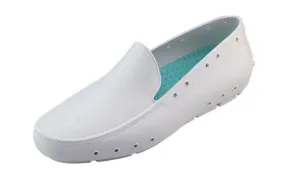 WOCK PROFESSIONAL SHOES-LEA Moccasins White for Spa, Wellness, Dental, Nurse. Medical - STYLEMONARCHY