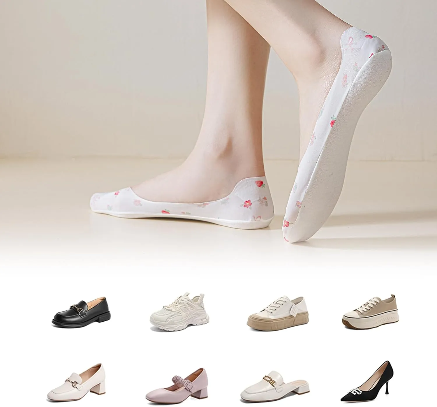 Women No Show Socks Ultra Low Cut Liner Ice Feeling socks Nonslip Liner Invisible Hidden Thin boat Socks